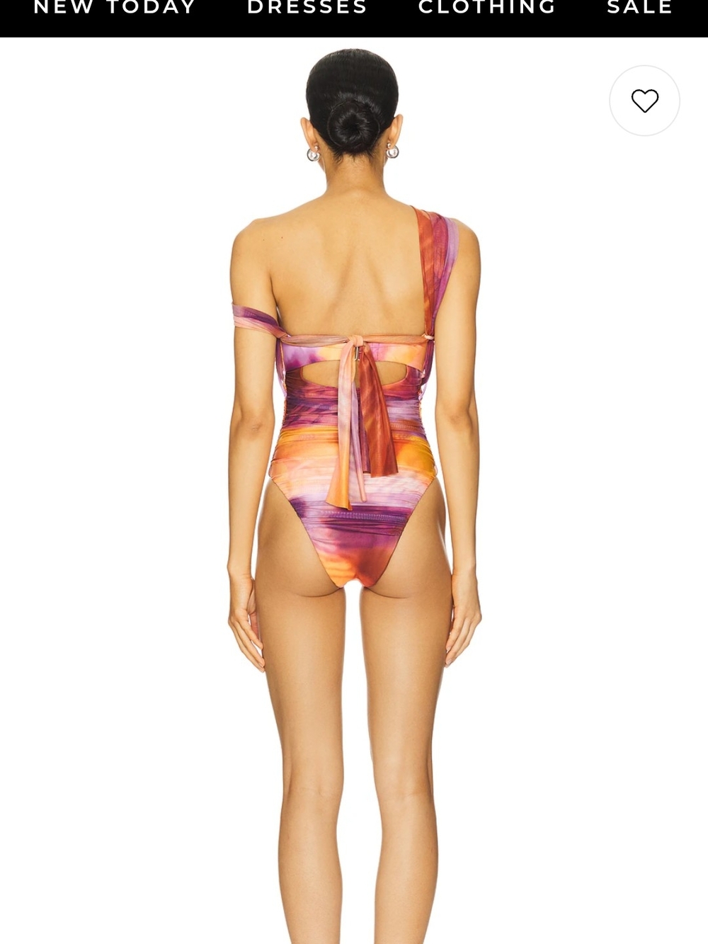 Andrea Iyamah Pink & Orange One-Shoulder Swimsuit - Picture 2 of 3